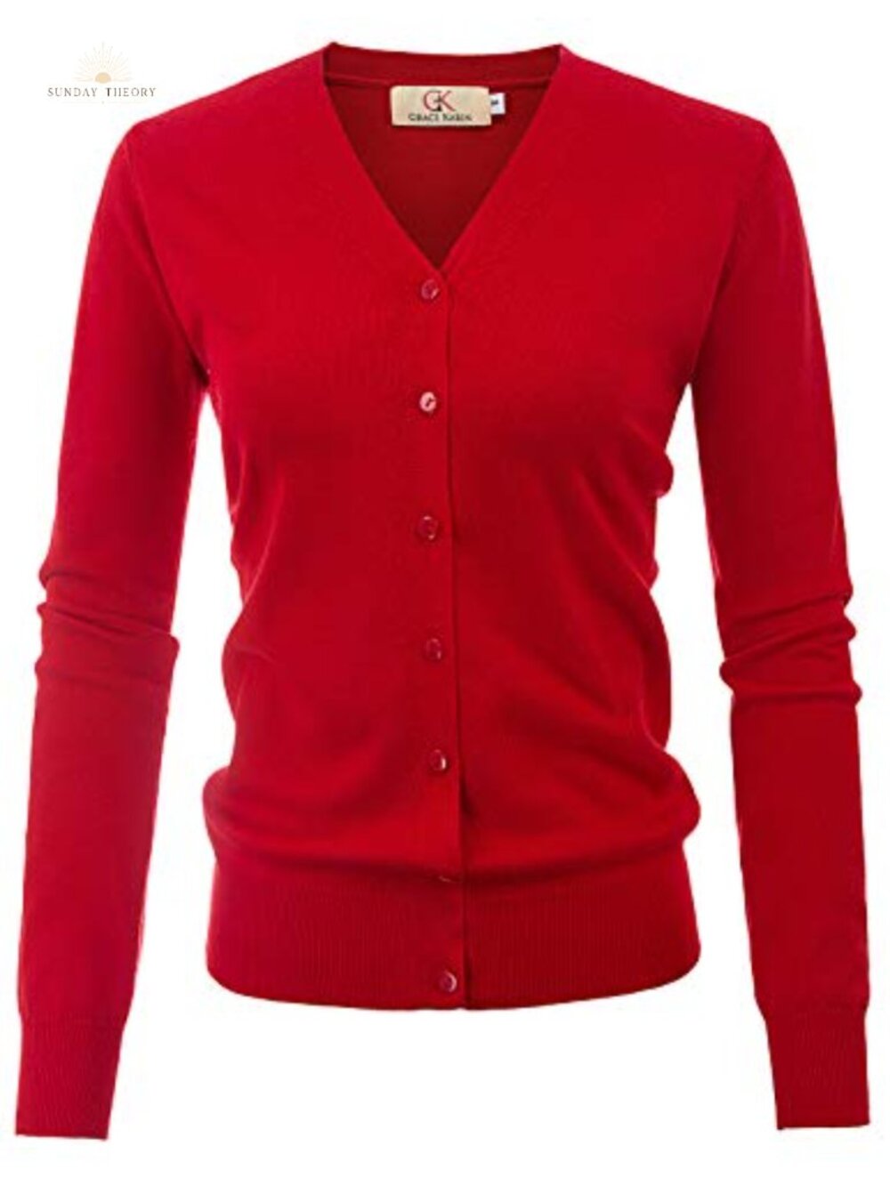 GRACE KARIN Lightweight Knit V Neck Button Up Cardigan Sweater